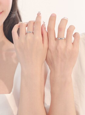 足银戒指猫狗日记情侣戒指银小众设计一38对女男高级感对戒礼物