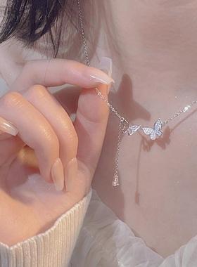 「蝴蝶奇遇」纯银s999流苏蝴蝶项链女轻奢小众高级送闺蜜生日礼物
