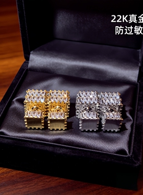 几何方形轻奢耳钉设计感小众独特