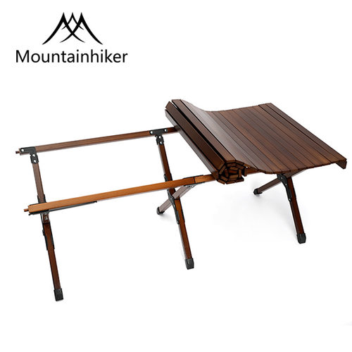 mountainhiker山之客蛋卷桌户外露野餐桌折叠实木桌便携榉木桌椅 - 图3