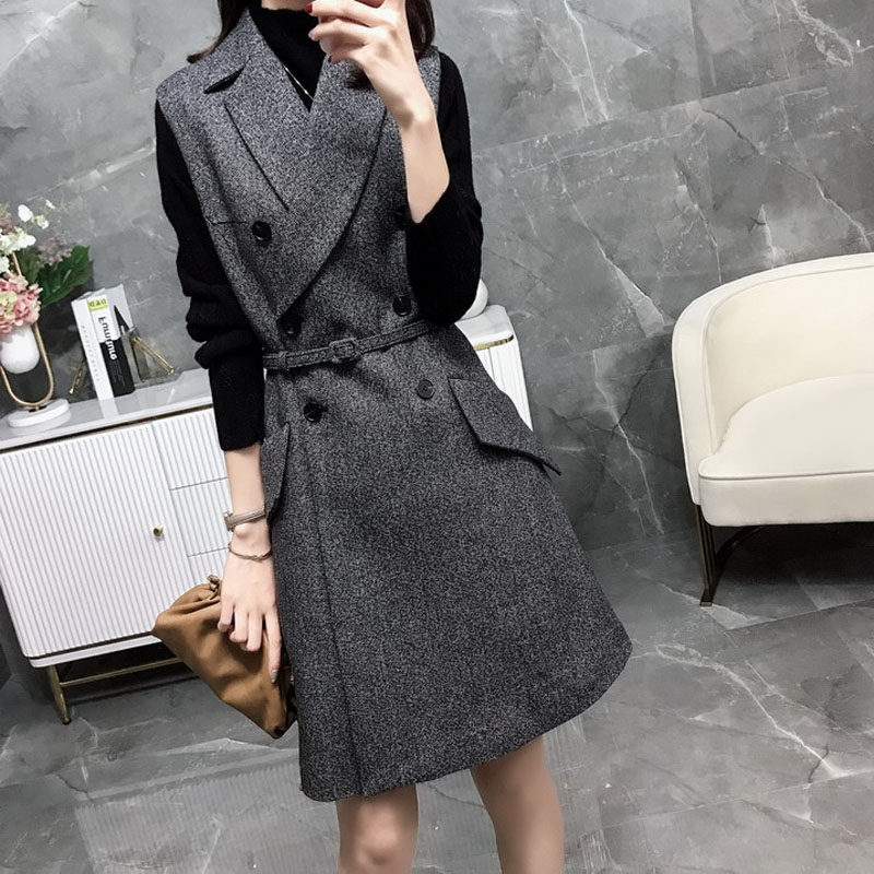 吊带显瘦高端毛呢背带裙2021连衣裙 rucycat连衣裙