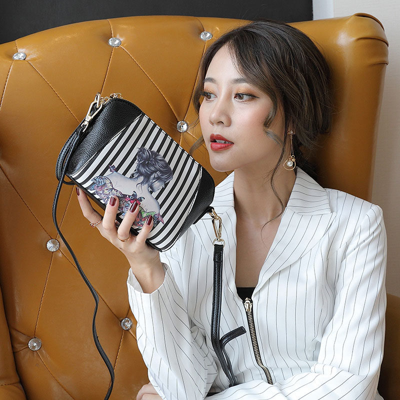 韩版印花贝壳手包女2020斜挎小包包 草木生箱包女士包袋