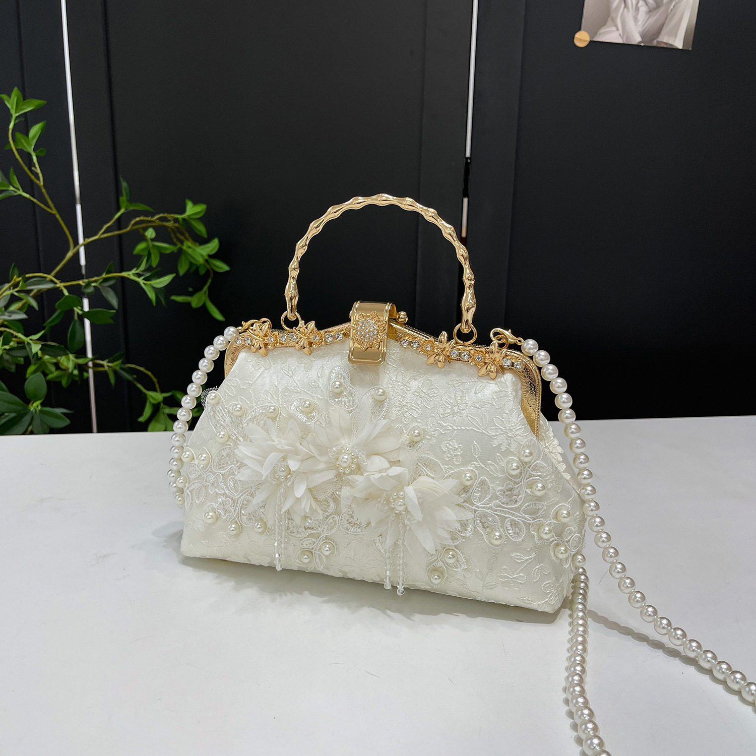 珍珠绣花手提包旗袍宴会手拿包链条包绣珠包单肩包珍珠链条包,淘宝优惠券,粉丝福利购,淘宝优惠卷