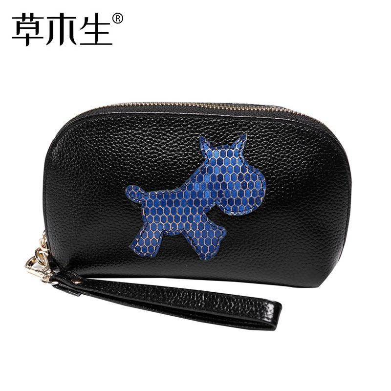 真皮女士气质2023新款大容量零钱包 草木生箱包女士包袋