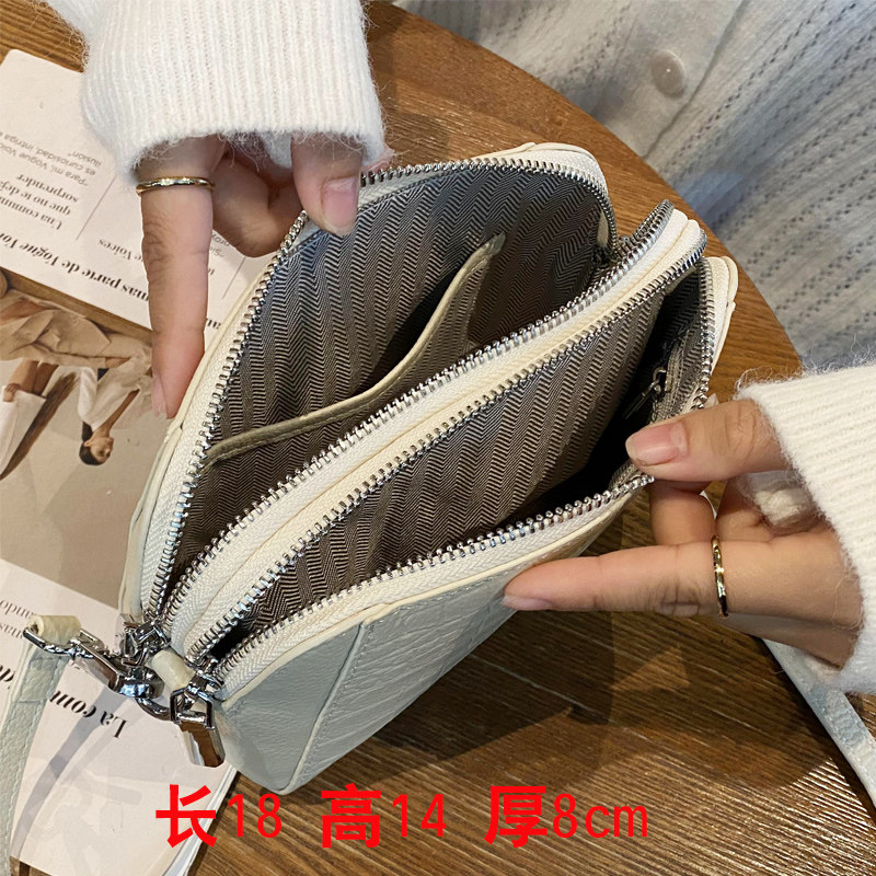 女2023新款真皮手机包斜挎小包包 草木生箱包女士包袋