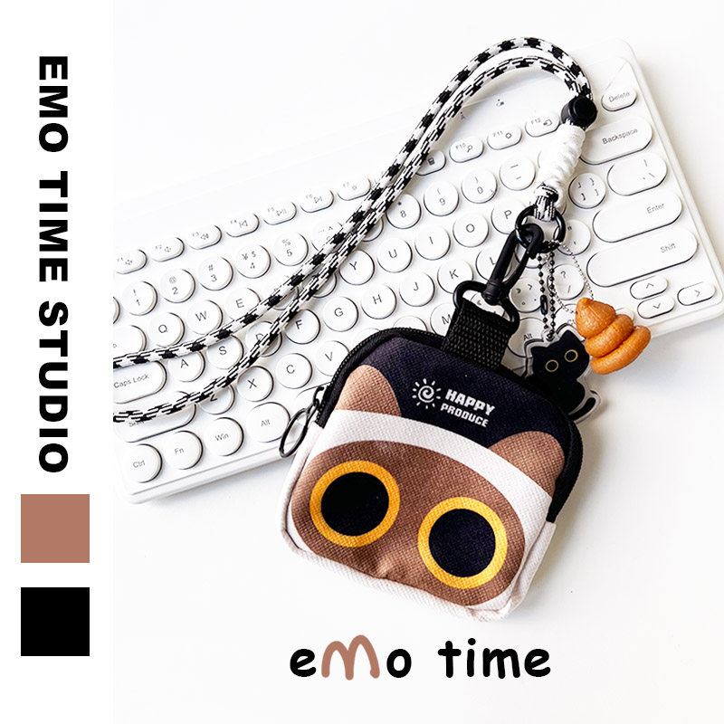 emo原创暹罗猫随身袋零钱包便携学生百搭潮牌耳机杂物逛街收纳包 - 图2