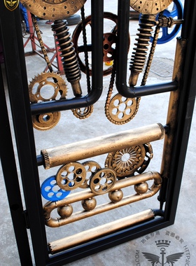 铁艺 工业风 朋克风定制大门双开门 酒吧酒店主题餐厅 软装饰