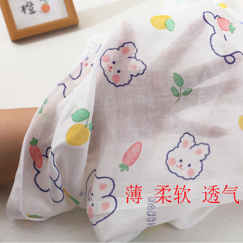 婴儿单层纱布浴巾宝宝包单薄款一层纯棉纱布巾长条长方形大尺寸 - 图1