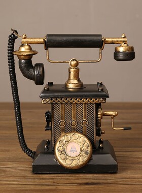 美式复古怀旧电话机座机仿t真模型摆件老式客厅酒柜电视工业风装