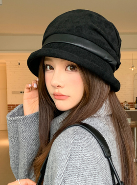 秋冬女护耳加厚显脸小渔夫帽