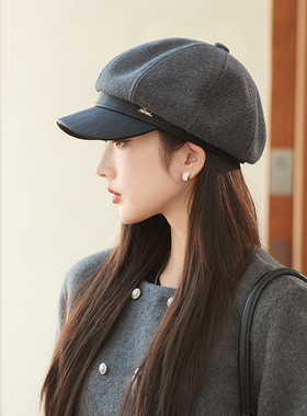贝雷帽女显脸小秋冬天2024新款