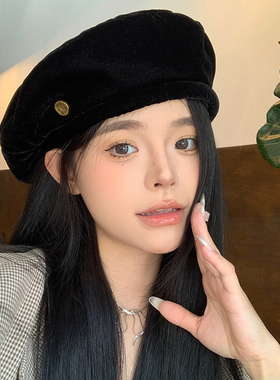 贝雷帽出游韩版女秋冬显脸小