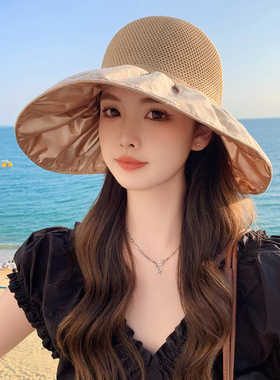 渔夫帽出游女夏季蝴蝶结镂空透气