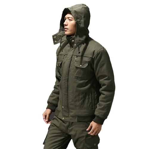 Зимний комбинезон, хлопковый защищающий от холода флисовый пуховик, увеличенная толщина, защита от ожогов