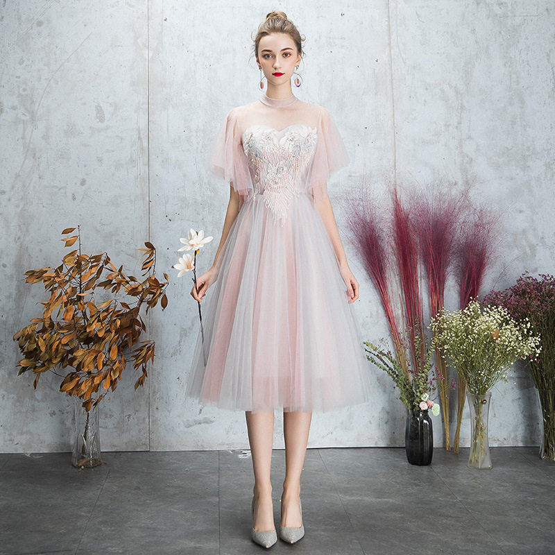 出租伴娘服2024新款仙气质姐妹团主持人演出合唱宴会礼服显瘦性感