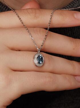 高级感原色蓝调925纯银项链礼物