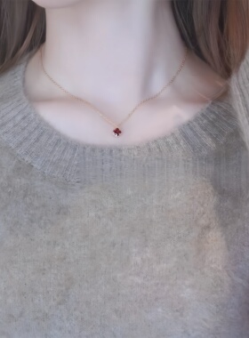 S925纯银石榴石吊坠生日38节礼物