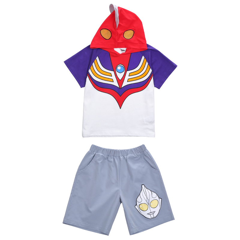 Ultraman奥特曼衣服儿童夏装男童短袖套装2024新款帅气夏季童装潮-图3