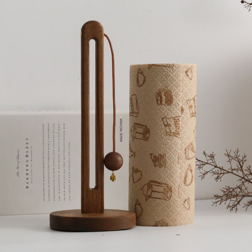 实木卷纸架厨房纸巾架创意免打孔立式卷筒桌面置物架收纳筒卷筒架,淘宝优惠券,粉丝福利购,淘宝优惠卷