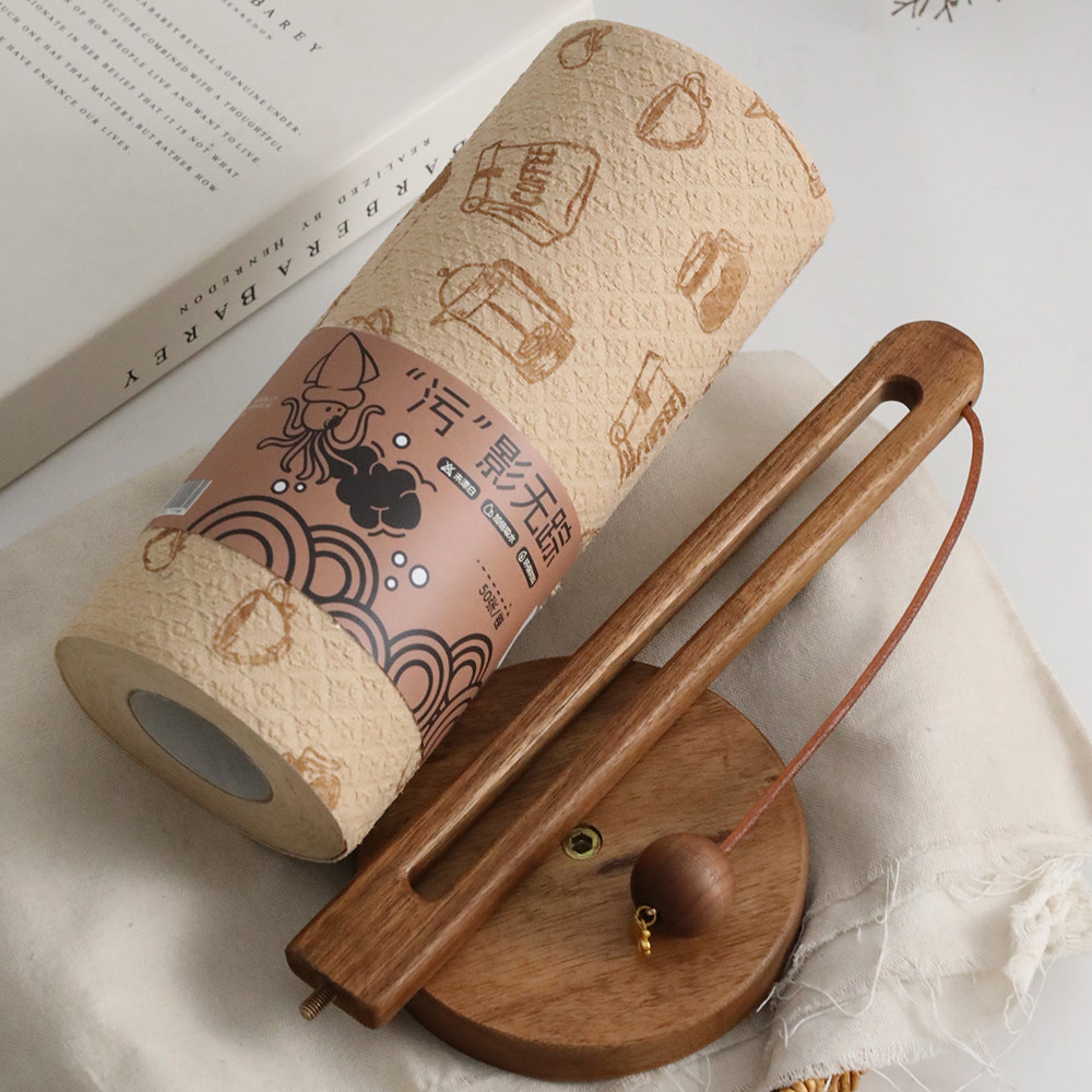 实木卷纸架厨房纸巾架创意免打孔立式卷筒桌面置物架收纳筒卷筒架,淘宝优惠券,粉丝福利购,淘宝优惠卷