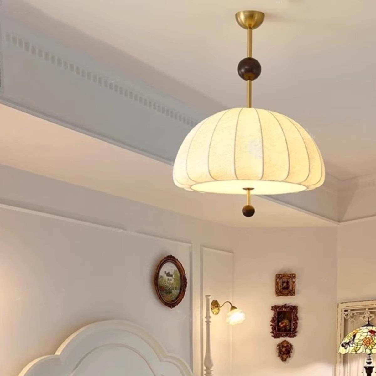 法式中古卧房室灯北欧民吊宿书布艺花纹吊灯间南洋风衣帽餐厅吊灯,淘宝优惠券,粉丝福利购,淘宝优惠卷