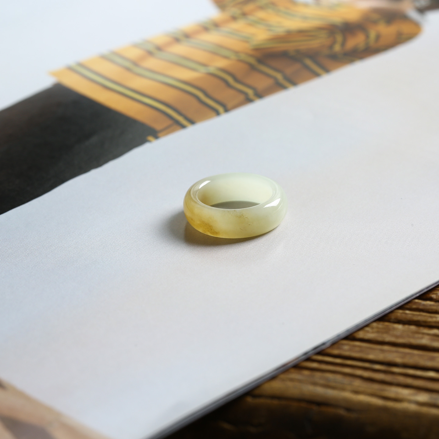 8号戒指 新疆和田玉糖料糖玉小尺码圆弧素圈指环 尾戒 1108 - 图3