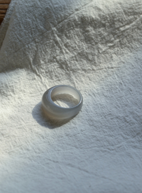 17号戒指 和田玉烟紫馒头款指环 6343