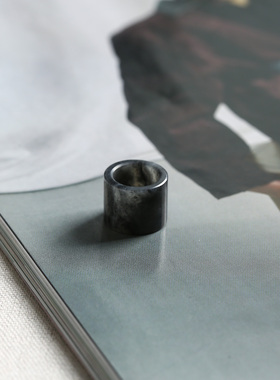 直径10.5mm桶珠 新疆和田玉青花籽料 籽玉跑环玉石配饰 8386