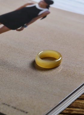 8号戒指 和田玉糖料糖玉小尺码圆弧素圈指环 尾戒 403