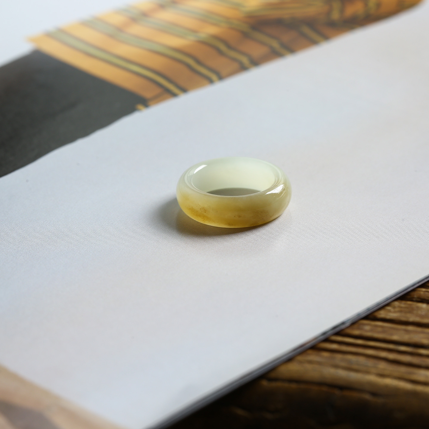 8号戒指 新疆和田玉糖料糖玉小尺码圆弧素圈指环 尾戒 1108 - 图2