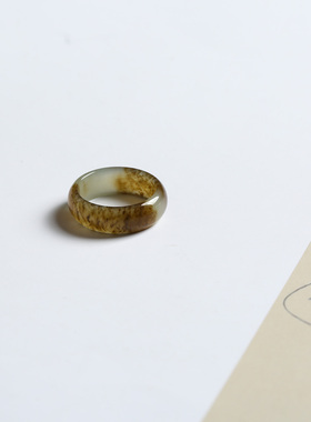 7号戒指 新疆和田玉糖料糖玉小尺码泥鳅背圆弧素圈指环 尾戒 409