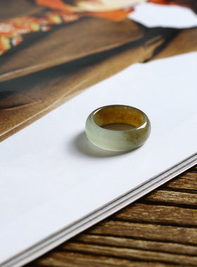 7号戒指 新疆和田玉糖料糖玉小尺码圆弧素圈指环 尾戒 6765