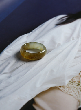 7号戒指 新疆和田玉糖料糖草纹小尺码圆弧素圈指环 尾戒 5016