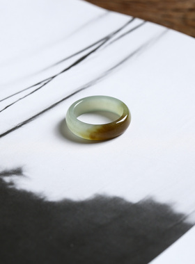 7号戒指 新疆和田玉糖料糖玉小尺码圆弧素圈指环 尾戒 332