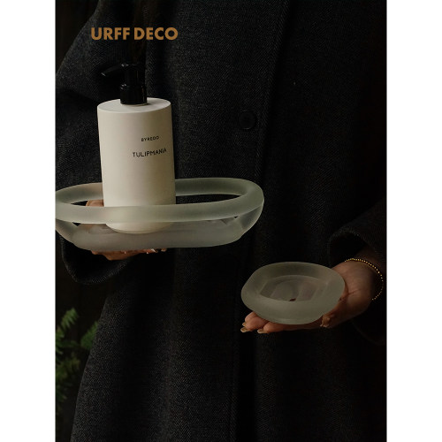URFF DECO卷卷肥皂盒磨砂哑光透明浴室收纳高级质感置物托盘收纳 - 图2