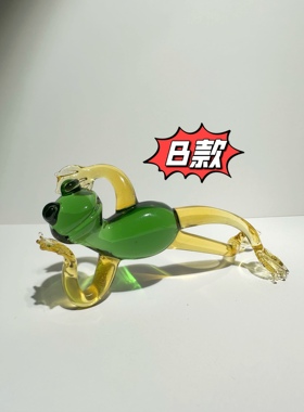 琉璃工艺品淄博博山特产瑜伽跳水网红青蛙10公分摆件桌面迷你摆摊