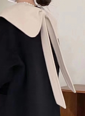 甜美大娃娃领蝴蝶结披肩假领子外搭卫衣毛衣冬季装饰领毛呢假衣领