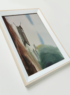 纯手绘风景水彩画宅寂风新居礼品