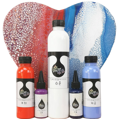 卷猫流彩 液体丙烯颜料批发硅油流体画材料流体熊暴力熊diy33色 - 图3