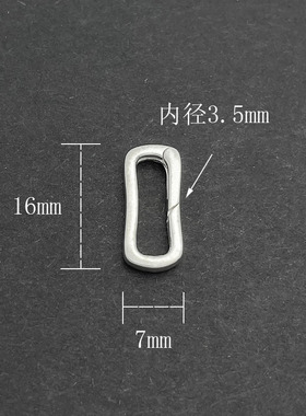 S925纯银长方形弹簧扣连接扣
