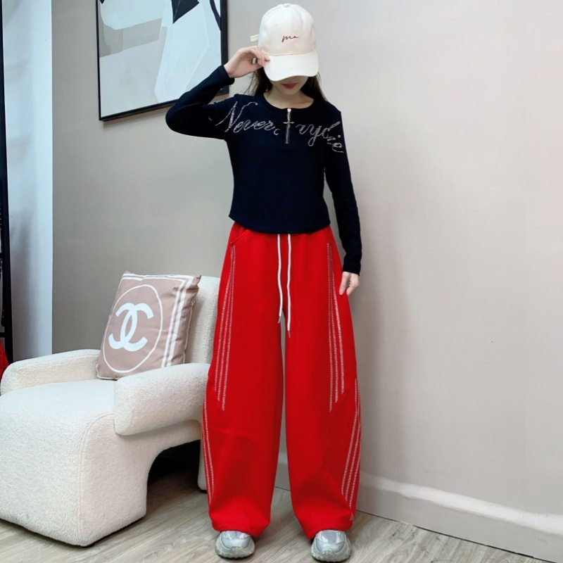 网红秋冬新款广场舞曳步舞跳舞裤子闪钻运动阔腿裤休闲裤时尚长裤,淘宝优惠券,粉丝福利购,淘宝优惠卷