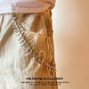 AVAVAVA high street dark fishbone jeans waist chain hip-hop punk men and women same style pants chain bag hanging chain