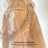 AVAVAVA high street dark fishbone jeans waist chain hip-hop punk men and women same style pants chain bag hanging chain
