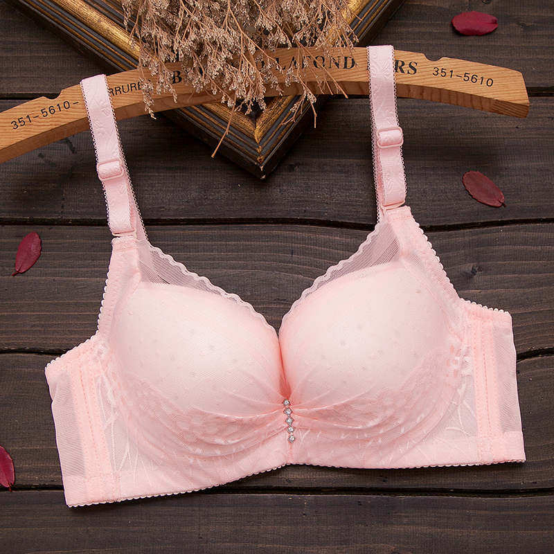 聚拢薄款有钢圈收副乳性感蕾丝文胸 芸媚蝶文胸