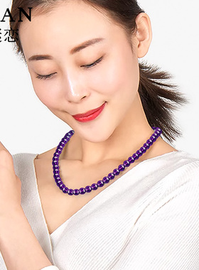 天然紫水晶项链毛衣链女塔链项链