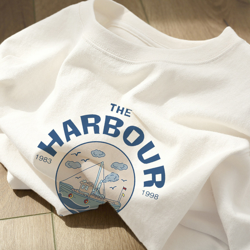 美式复古正肩纯棉长袖t恤女装内搭秋冬季洋气宽松显瘦打底衫上衣