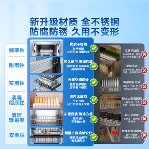 美的暖阳消毒柜110HQ2Pro家用嵌入式紫外线高温烘干一体消毒碗柜 - 图1