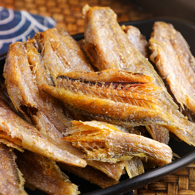 海麟娃黄鱼酥即食碳烤鱼干香酥脆小黄鱼仔休闲海鲜好零食特产小吃