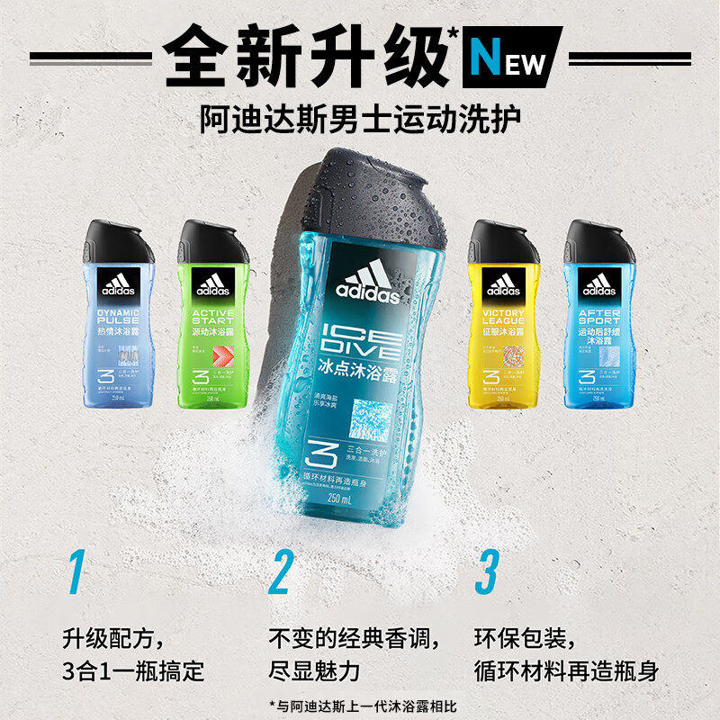 阿迪达斯Adidas男士沐浴露冰点酷爽清凉爽肤水润保湿薄荷海盐精华,淘宝优惠券,粉丝福利购,淘宝优惠卷