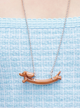 FWISH飞未夕 PAWty系列腊肠狗狗珠珠链长款项链毛衣链女节日礼物